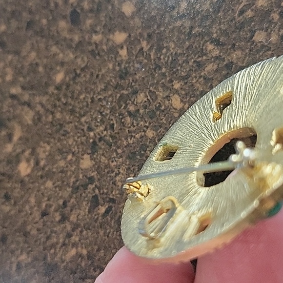 Modernist Gold Pin/pendant w/ Cabochons - Picture 4 of 6